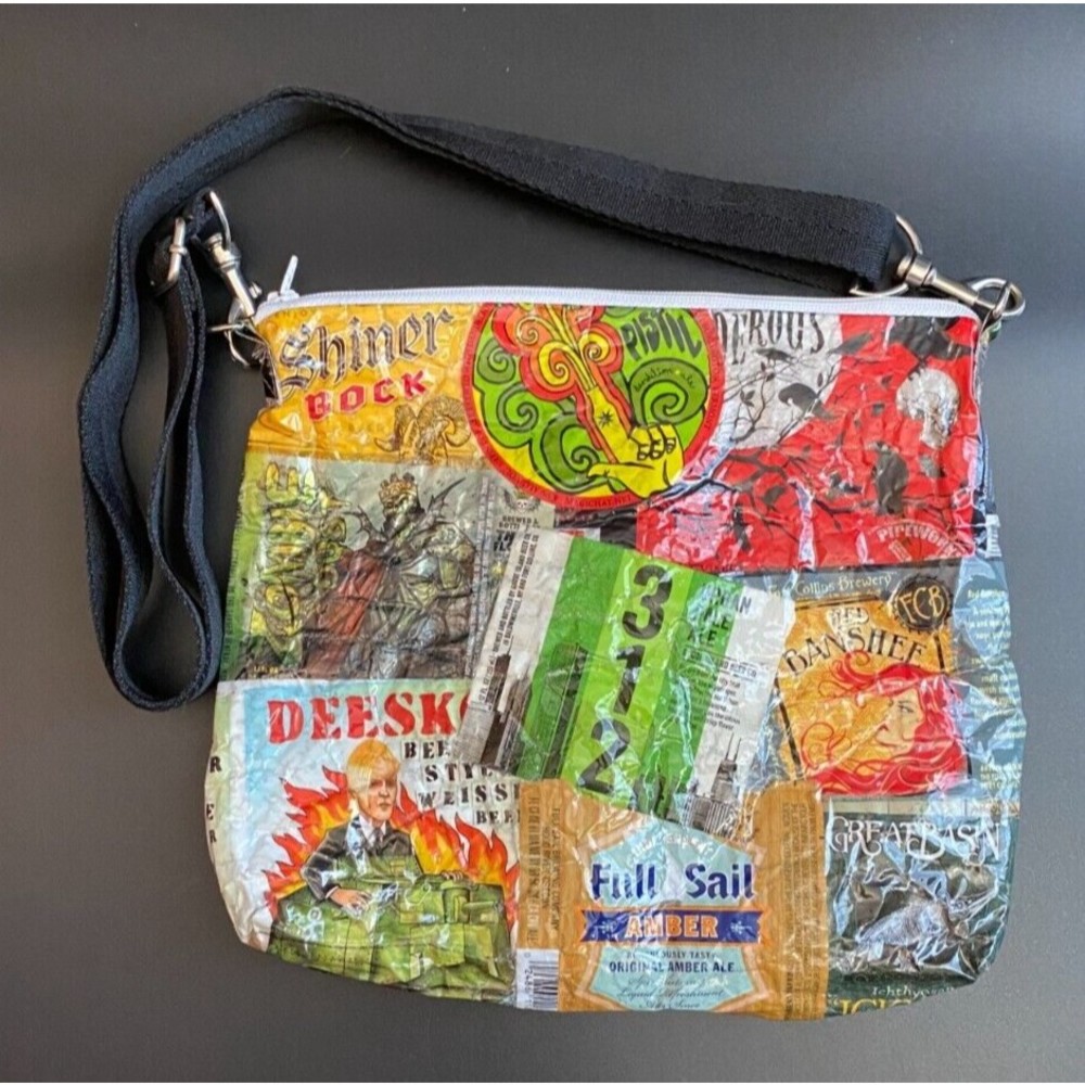OOAK Brewery Beer Label Purse Shoulder Bag Banshee 312 Shinerbock Gumballhead